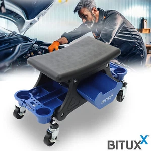 Rollhocker Rollsitz Werkstatthocker mit abnehmbaren Ablagen bis 180kg Bituxx® - Bild 1 von 10