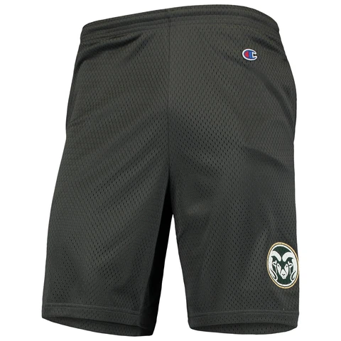 Men's Champion Charcoal Colorado State Rams College Mesh Shorts Cover