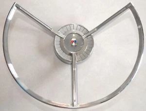 NOS 1959 Ford Fairlane & Galaxie Power Steering Wheel Horn Ring & Center Emblem - Bild 1 von 6