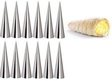 Cono coni per modellare cannoli e croissant 10 pezzi Acciaio inox Rullo L.40462