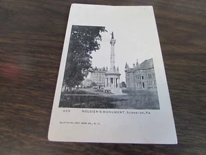 VINTAGE - SOLDIERS MONUMENT  - SCRANTON PA   - UNUSED  POST CARD - Picture 1 of 2