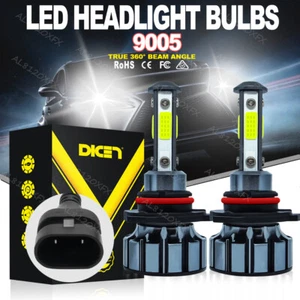 Pair 4-sides LED Headlight Kit 9005 HB3 H10 9140 9145 2400W 6000K 360000LM Bulbs - Picture 1 of 12