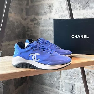 Chanel 2019 Blue Interlocking CC Low-top Sneakers - 40 IT - 10 US - Picture 1 of 11