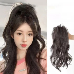 Real Natural Thick As Human Claw Clip In Ponytail Hair Extensions Long Curly - Zdjęcie 1 z 16