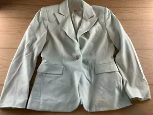 Tahari Blue Cotton Blazer Jacket Professional 8P Womens - Picture 1 of 9