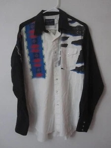 Vintage Wrangler Pearl Snap Shirt Mens Large Aztec Print - Picture 1 of 14