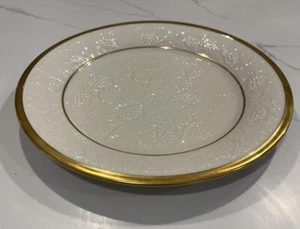 Lenox USA 24K Gold Trim Embossed Grapes 12 3/4" Ivory Chop Plate Platter Holiday - Picture 1 of 8