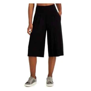 Ideology Women Wide Leg High-Waist Relaxed Fit Lounge Culottes, Black, XS - Picture 1 of 1