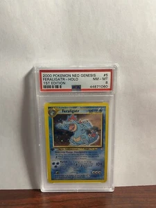 Pokemon PSA 8 1st Edition Neo Genesis Feraligatr Holo Rare (5/111) NEAR MINT - Picture 1 of 2