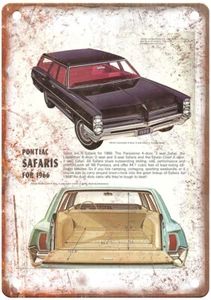 Vintage 1966 Pontiac station wagon for Canada Ad Reproduction Metal Sign A12294 - Picture 1 of 2