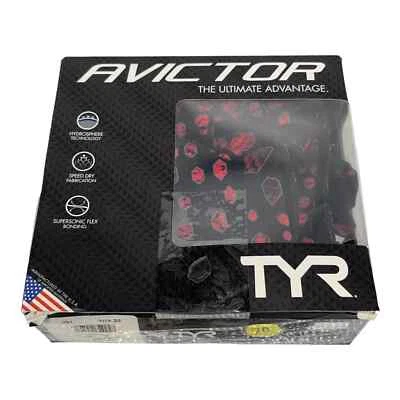 TYR COMPETITION SWIM RACE 女式泳装 30 码黑色红色 — 第 1/4 张图片