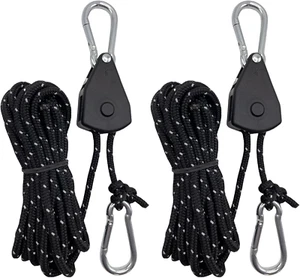 2Pcs Rope Ratchet,1/8" Adjustable Rope Hanger,Outdoor Tie down Straps,Retractabl - Picture 1 of 6