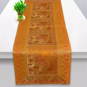 Indian Decor Elephant Brocade Silk Table Runner Centerpieces Table Cloth Runners - Picture 1 of 3