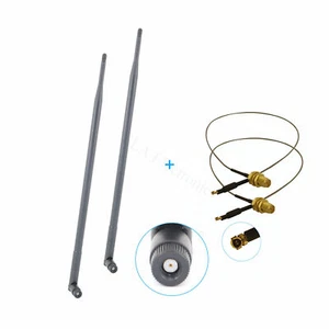2 9dBi Dual Band RP-SMA WiFi Antennas + 2 U.fl For Linksys E2000 E2100L E2500 - Picture 1 of 4