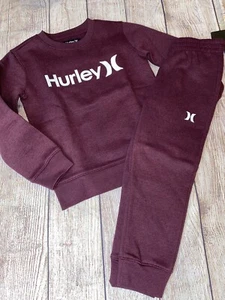 Hurley 4 5 6 7 Maroon Sweatshirt Joggers Outfit Set NEW - Picture 1 of 1
