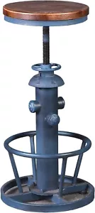 Vintage Fire Hydrant Design Pub Kitchen Counter Bar Stool (Antique Blue) - Picture 1 of 6