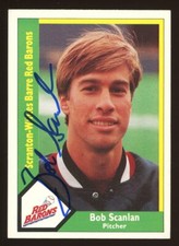 1990 CMC Scranton Red Barons BOB SCANLAN Signed Card autograph AUTO CUBS BREWERS