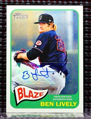 BEN LIVELY  -  2014 TOPPS HERITAGE MINORS REAL ONE AUTOGRAPHS #ROABL - Image 1 of 2