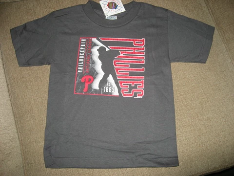 Philadelphia Phillies Alstyle Children's Gray Short Sleeved T-Shirt-Size 7 Large Cover