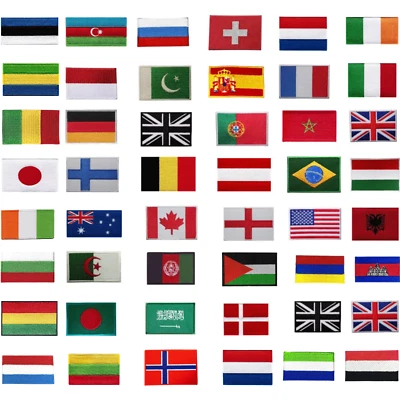 National Country Flags different sizes Iron Sew on Embroidered Patch Badge - Image 1 of 4