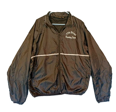 Chaqueta cortavientos Dunbrooke negra con cremallera completa forrada en malla 77th Street Running talla L Foto 1 de 4