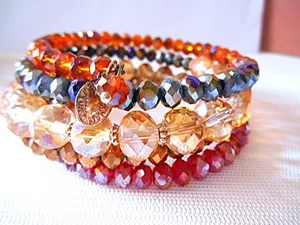 Pulsera envolvente con cuentas transparentes colores otoño ALI KHAN - Imagen 1 de 4