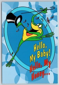 Michigan J. Frog canta "Hello My Baby" sombrero de copa bastón Looney Tune postal UNP 4x6 - Imagen 1 de 2