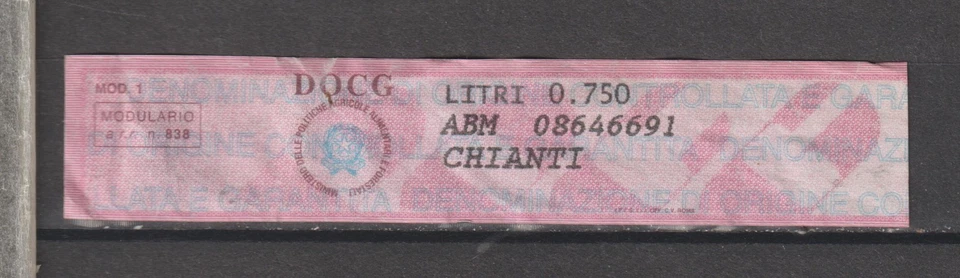 Italy Cinderellas Revenue Cinderella Stamp Fiscal Facette Liquori Spiriti DOCG 5 - Image 1 of 1