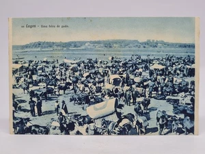Cartolina antica - Portogallo Algarve Lagos Feira de Gado / Fiera del bestiame - Foto 1 di 2
