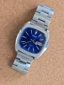 Seiko 7006-5019 Blue Dial Mens Automatic Vintage Watch, Solid Strapcode Bracelet - Picture 1 of 10