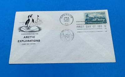 1959 Arctic Explorations FDC Cresson PA Farnam Penguin Scott 1128 Unaddressed - Image 1 of 4