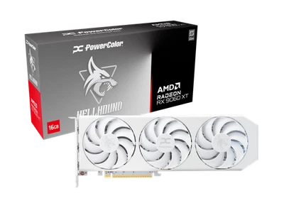 PowerColor Hellhound Spectral White Radeon RX 9060 XT 16GB GDDR6 PCI Express 5.0 - Image 1 of 4