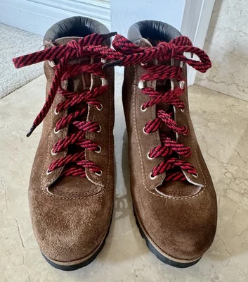 Botas de Senderismo Vintage Años 80 90 Vasco Gamuza Cuero Talla 9 Para Mujer Vibram Italia Foto 1 de 4