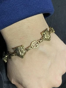Gucci Bengal Gold GG Monogram Link Bracelet Size 7.5 in. - Picture 1 of 7