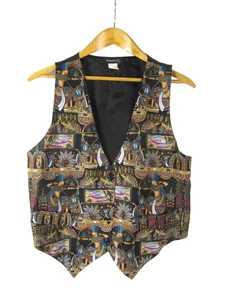 Vintage Robyn-Lyn Damen Medium ärmellos Knopfleiste ägyptischer Fisch Baumwolle - Bild 1 von 9