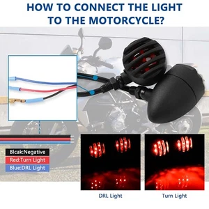 2 luces intermitentes de bala para parrilla de motocicleta para Bobber Chopper Cruiser - Imagen 1 de 11