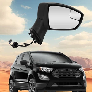 Black ABS& Glass Right Manual Folding Power Mirror For 2018-2022 Ford EcoSport - Picture 1 of 21