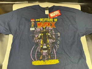 Vtg Marvel Comics Wolverine Weapon X Graphic T-Shirt Navy Blue Men’s XL NWT NOS - Picture 1 of 11