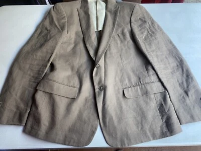 Men’s John Varvatos 100% Linen Two Button Long Sleeve Beige Sport Coat Size 44R - Image 1 of 4