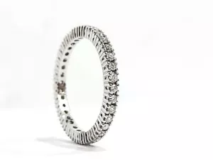 Esclusivo Anello Riviera eternity con Diamanti - Oro Bianco - 18 Kt ( 750 % ) - Imagen 1 de 8