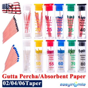 Papel absorbente de raíz endo dental puntos de gutta percha 0,02/,04/,06 15-40#/45-80# - Imagen 1 de 9