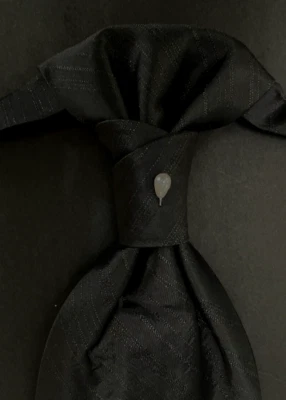 Corbata de boda gris liso pre atada Ascot corbata plastrón Italia Foto 1 de 4