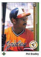 Phil Bradley 1989 Upper Deck 749  Baltimore Orioles  Baseball Card