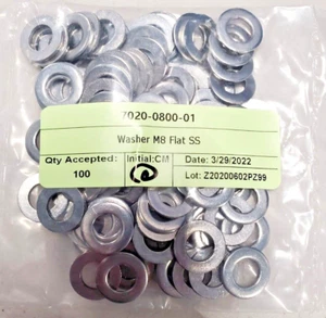 New M8 Flat Washers - Stainless Steel (100ea) - Picture 1 of 3