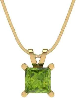 0.52 克拉 Peridot 单颗吊坠 10K 纯金 — 第 1/4 张图片