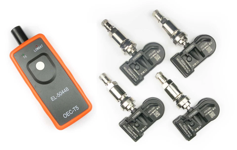 2022 2023 GMC Sierra 1500 New 433mhz TPMS Set Chrome Stem & TPMS Reset Tool - Image 1 of 1