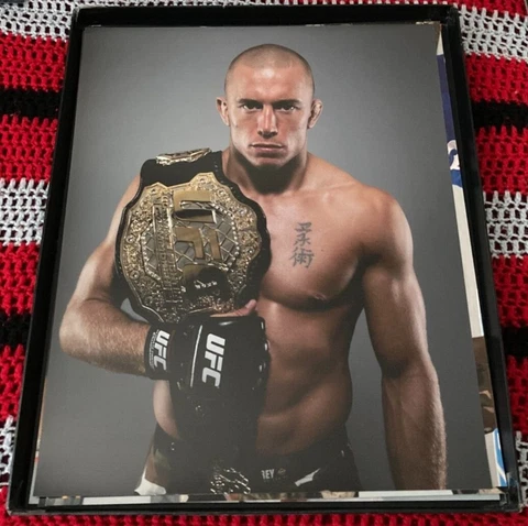 Georges "Rush" St Pierre 16x20 Poster UFC Hall Of Fame Belt Champion Cover