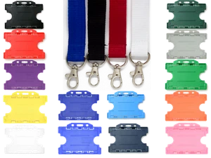 20mm Plain Metal Neck Strap Lanyard With Double ID Badge Card Holder - FREE P&P - Picture 1 of 32