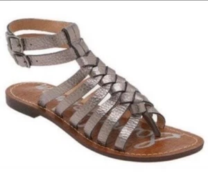 Sam Edelman Greco Bronze Leather Sandals Size 7.5M - Picture 1 of 5