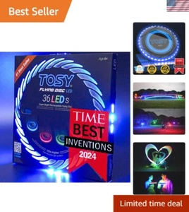 Colorful Rechargeable Flying Disc – 36 Super Bright LEDs Perfect for All Ages - Picture 1 of 8